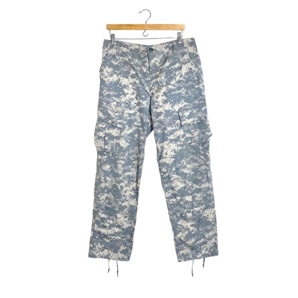 U.S. Army Green/Tan Digital Camo Combat Parachute Multi Pocket Cargo Nylon Pants - Picture 2 of 7